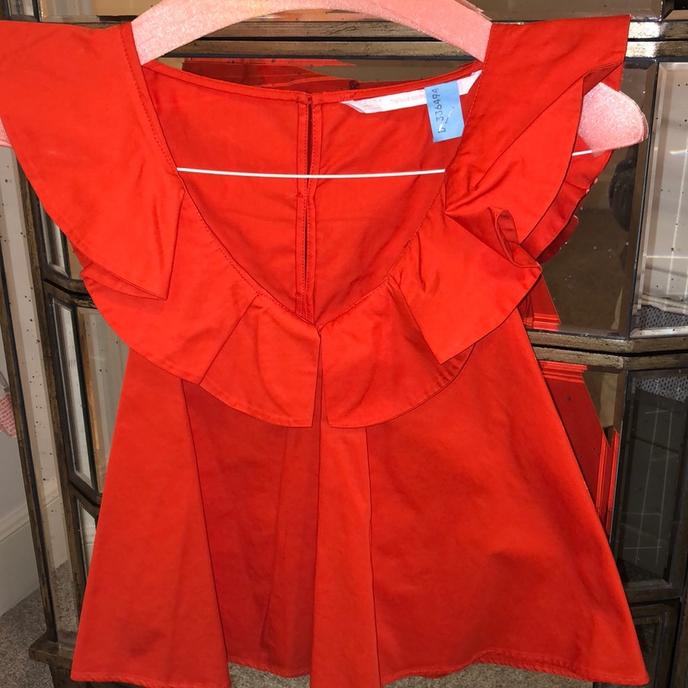 Red Sleeveless Peplum Top from Zara
